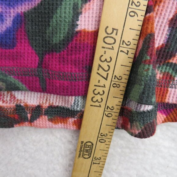 Terra Sky Shirt Womens Size 3X Floral Long Sleeve Thermal Henley Top New - Picture 9 of 9
